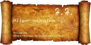 Hilger Hajnalka névjegykártya